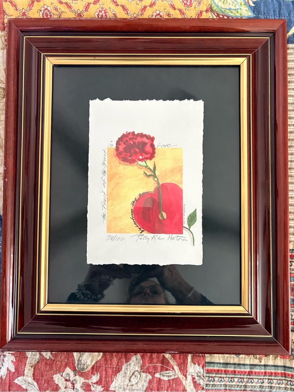 Framed Red Floral Art Print - Unbranded